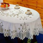 Battenberg Oval Vinyl Lace Tablecloth