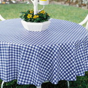 Blue Homespun Cotton Tablecloth