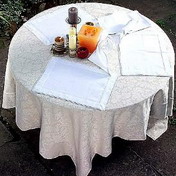 Round Damask Tablecloth