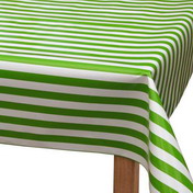 Green Stripe Oilcloth Tablecloth