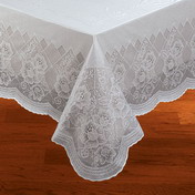 White Vinyl Lace Tablecloth