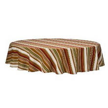 70 Inch Round Stripe Tablecloth
