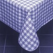 Midwest Marco Vinyl Check Blue Tablecloth