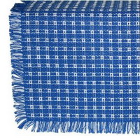 Blue Homespun Cotton Tablecloth