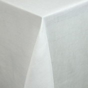 Oblong White Linen Tablecloth