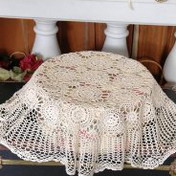 90-inch Round Crocheted Tablecloth