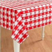 Red Gingham Plastic Tablecover
