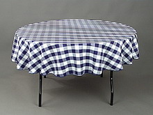 Round Checkered Tablecloth