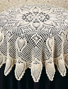 Round Crochet Pineapple Tablecloth