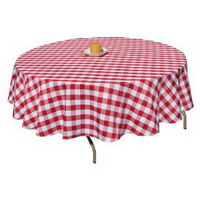 Red Checkered Round Tablecloth