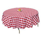 90-inch Round Checkered Tablecloth