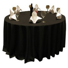 120 Inch Round Black Tablecloth