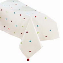 Polka Dots Square Cotton Tablecloth