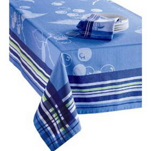 Blue Jacquard Tablecloth