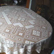 Vintage Oval Lace Tablecloth