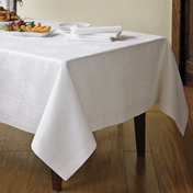 White Damask Tablecloth